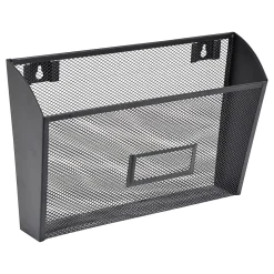 Lorell® Mesh Single Wall Pockets, 6.62"H x 12.62"W x 4.75"D, Letter Size, Black, Carton Of 4 Pockets