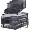 Lorell® Mesh 4-Tier Desk Organizer, Black