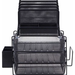Lorell® Mesh 4-Tier Desk Organizer, Black