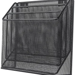 Lorell® Mesh 3-Tier Desktop Sorter, Black