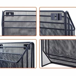 Lorell® Mesh 3-Tier Desktop Sorter, Black