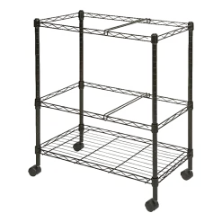 LorellĀ® Mobile Wire File Cart, 2-Tier, 26"W x 12-1/2"D x 30"H, Black