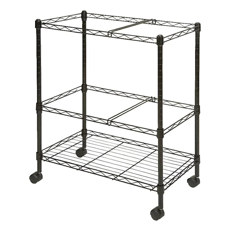 Lorell® Mobile Wire File Cart, 2-Tier, 26"W x 12-1/2"D x 30"H, Black