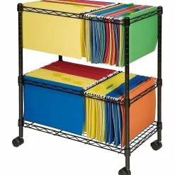 Lorell® Mobile Wire File Cart, 2-Tier, 26"W x 12-1/2"D x 30"H, Black