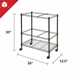 Lorell® Mobile Wire File Cart, 2-Tier, 26