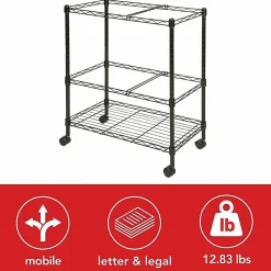 Lorell® Mobile Wire File Cart, 2-Tier, 26