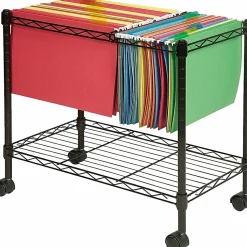 LorellĀ® Mobile Wire File Cart, 12-7/8"W x 25-13/16"D x 20-1/2"H, Black
