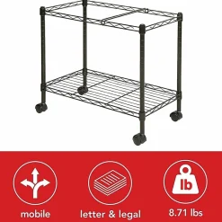 Lorell® Mobile Wire File Cart, 12-7/8"W x 25-13/16"D x 20-1/2"H, Black