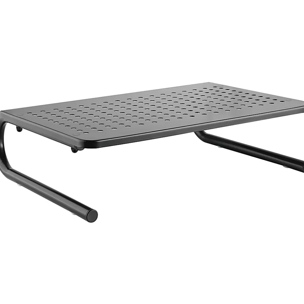 Lorell Monitor/Laptop Stand - 20 lb Load Capacity - 5.50"x14.50" Depth - Desktop - Steel - Black - - 18330