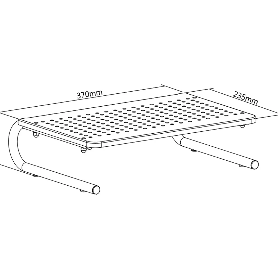 Lorell Monitor/Laptop Stand - 20 lb Load Capacity - 5.50"x14.50" Depth - Desktop - Steel - Black - - 18330