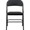 Lorell® Padded Seat Steel Folding Chair, Black, Set Of 4