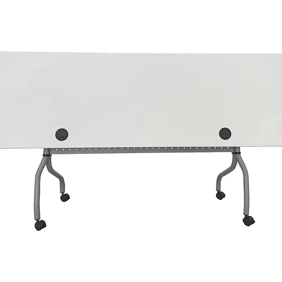 Lorell® Preference Series 72"W Flip-Top Training Table, White/Silver