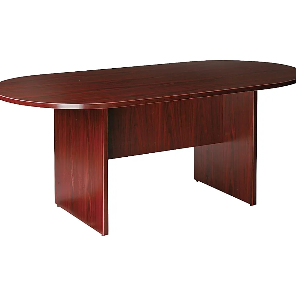 Lorell® Prominence 2.0 Racetrack Conference Table, 72"W, Mahogany