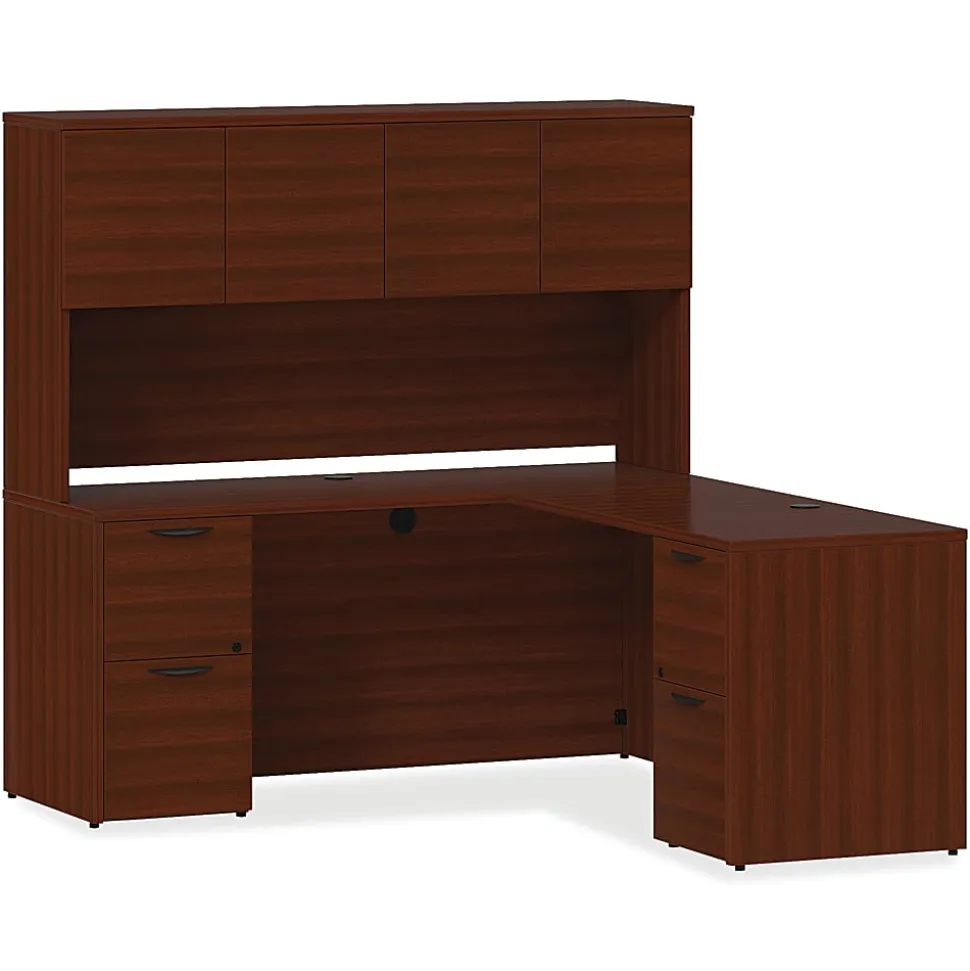 Lorell® Prominence 2.0 60"W Double-Pedestal Computer Desk, Mahogany