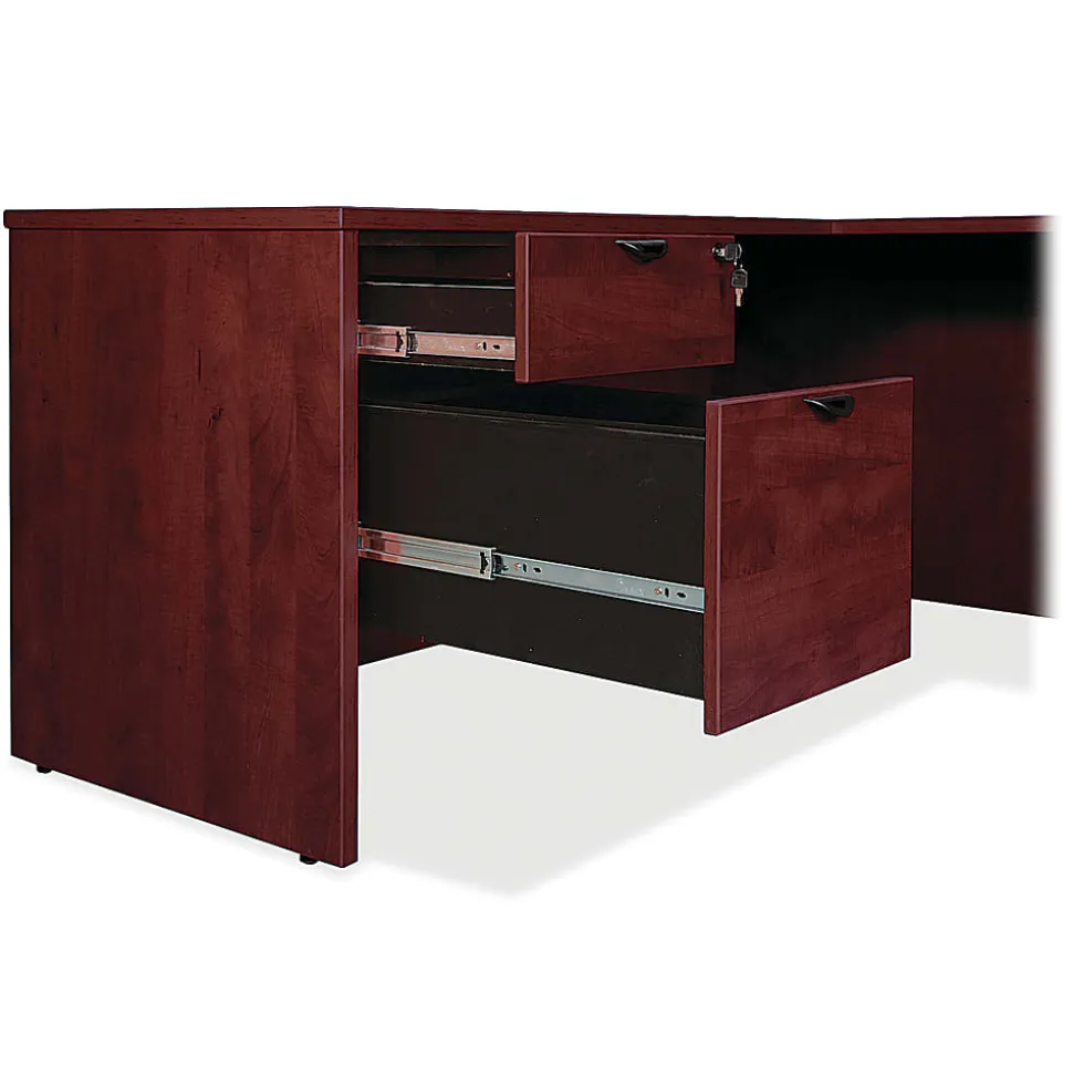 Lorell® Prominence 2.0 60"W Double-Pedestal Computer Desk, Mahogany
