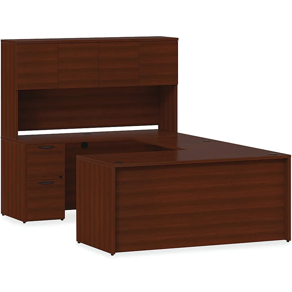 Lorell® Prominence 2.0 60"W Double-Pedestal Computer Desk, Mahogany
