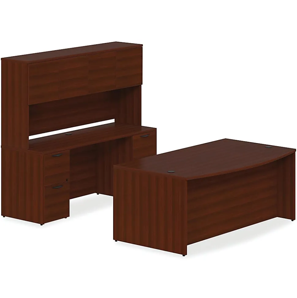 Lorell® Prominence 2.0 60"W Double-Pedestal Computer Desk, Mahogany