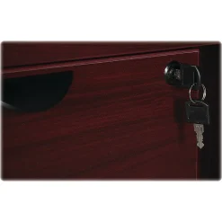 Lorell® Prominence 2.0 66"W Left-Pedestal Computer Desk, Mahogany