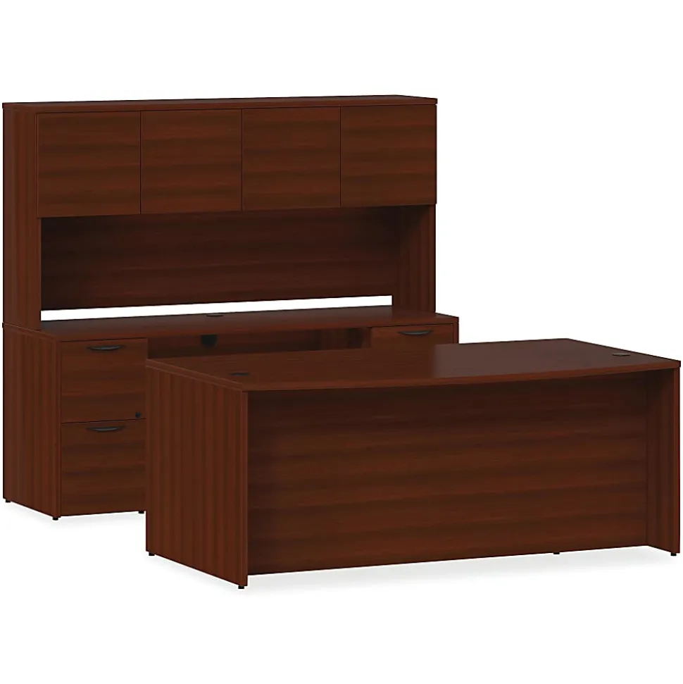 Lorell® Prominence 2.0 60"W Right-Pedestal Computer Desk, Mahogany