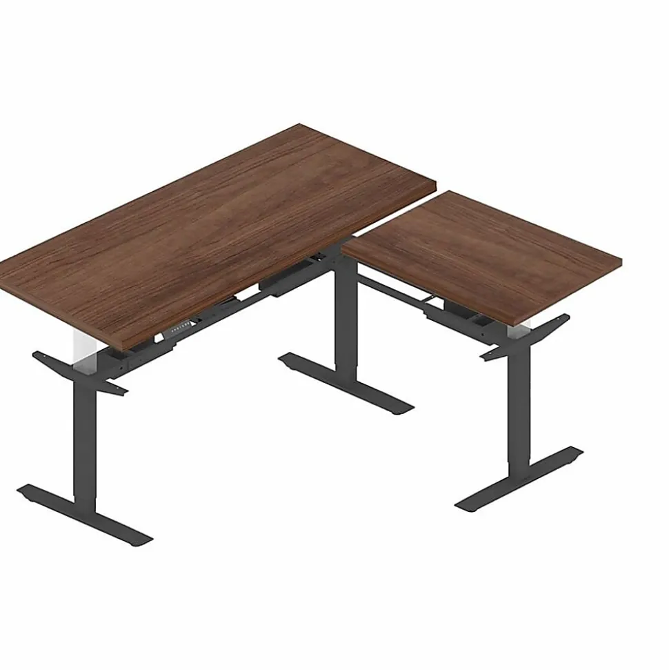 Lorell® Quadro Sit-To-Stand Laminate Table Top, 72"W x 24"D, Walnut