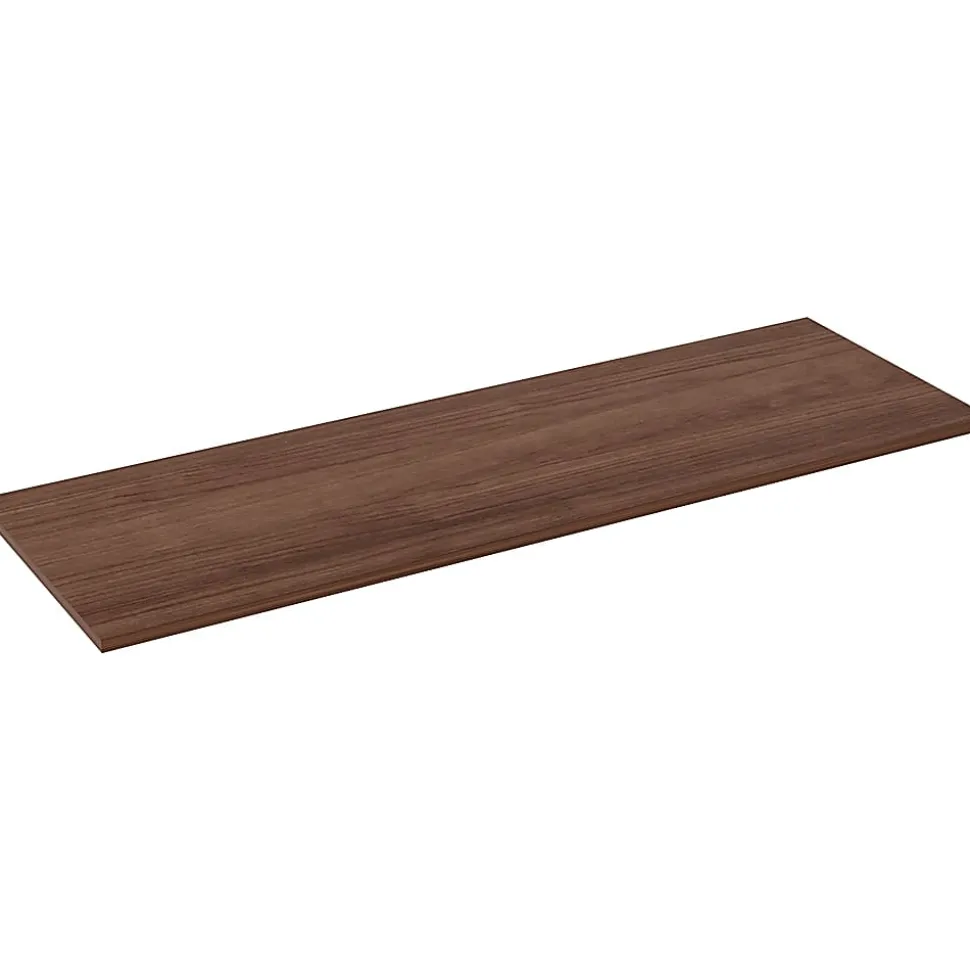 Lorell® Quadro Sit-To-Stand Laminate Table Top, 72"W x 24"D, Walnut