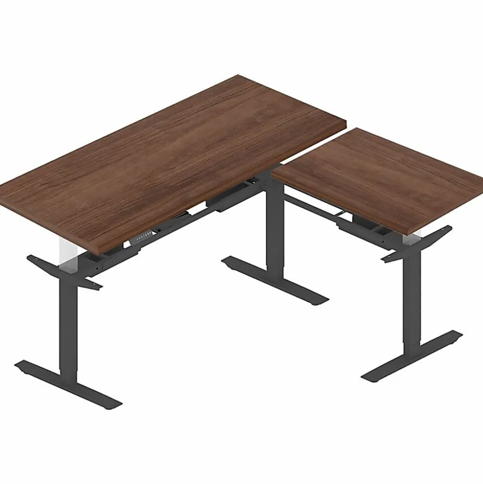 Lorell® Quadro Sit-To-Stand Laminate Table Top, 72"W x 24"D, Walnut