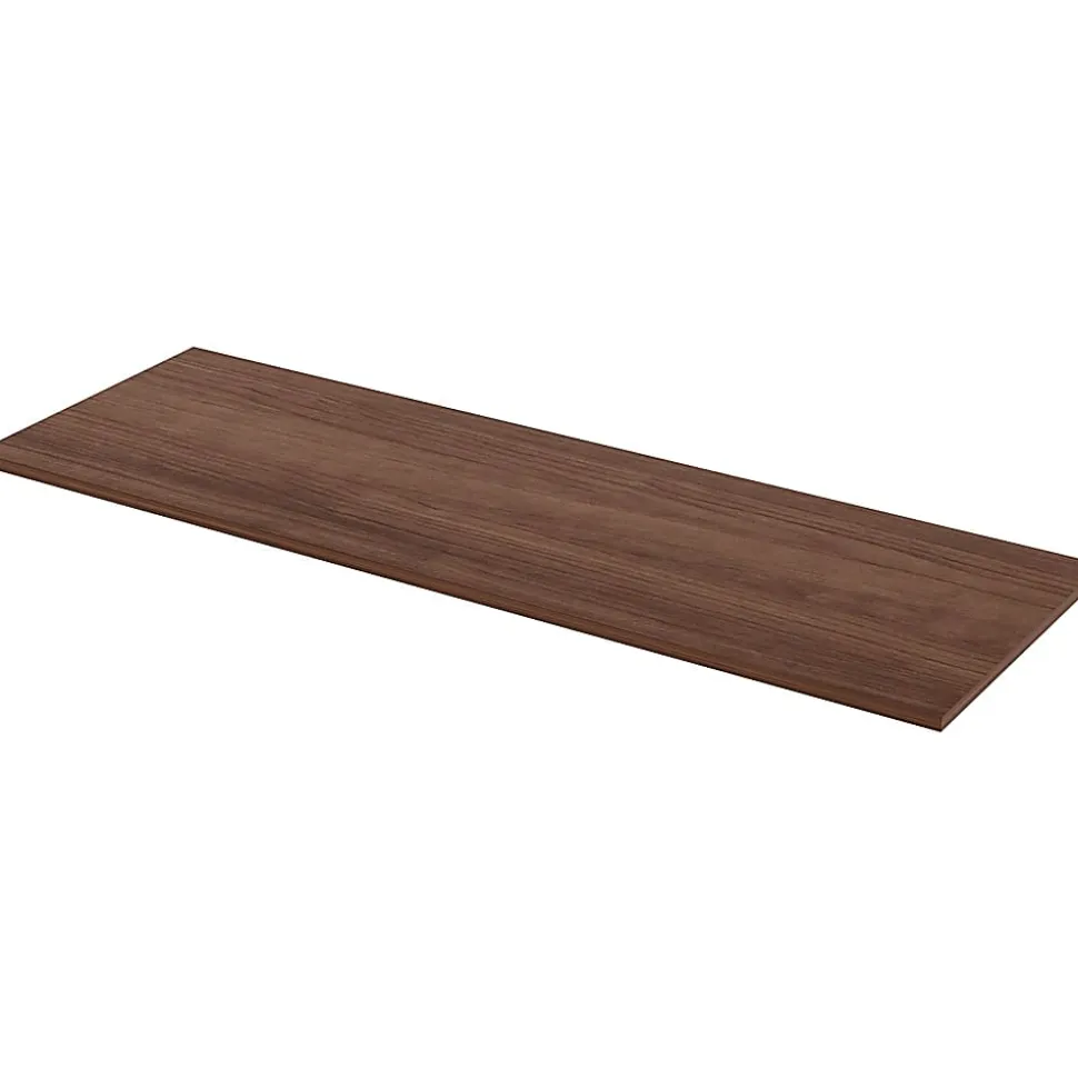 Lorell® Quadro Sit-To-Stand Laminate Table Top, 72"W x 24"D, Walnut