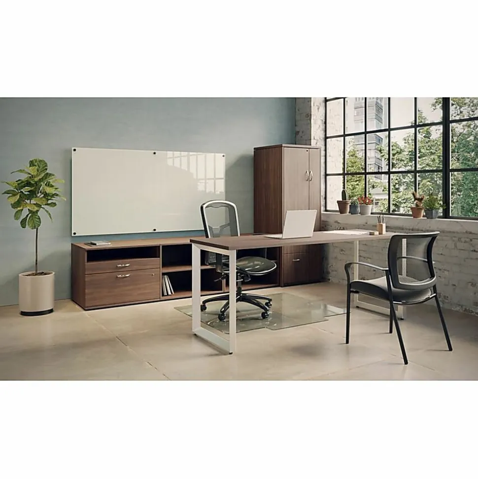 Lorell® Quadro Sit-To-Stand Laminate Table Top, 60"W x 24"D, Walnut