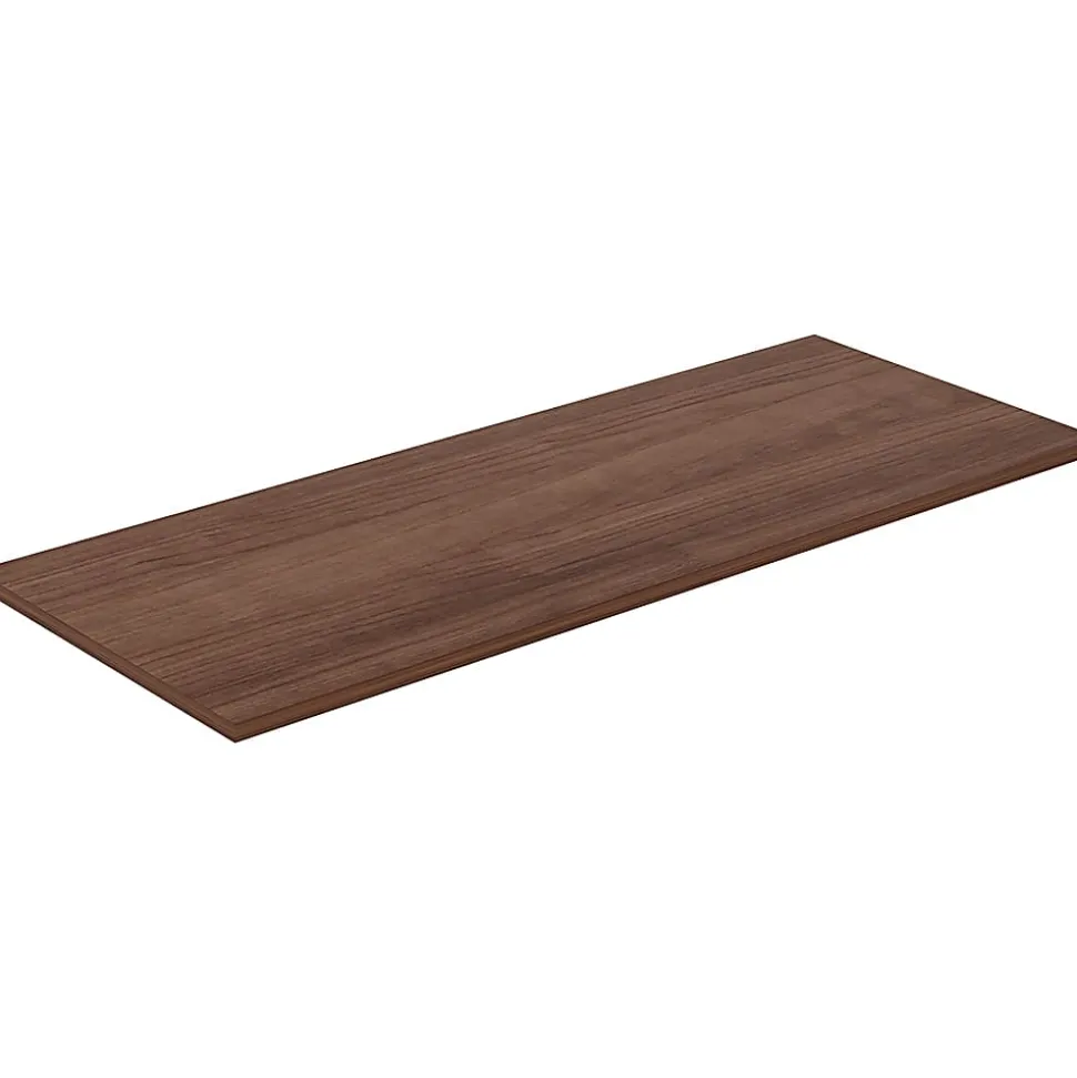 Lorell® Quadro Sit-To-Stand Laminate Table Top, 60"W x 24"D, Walnut
