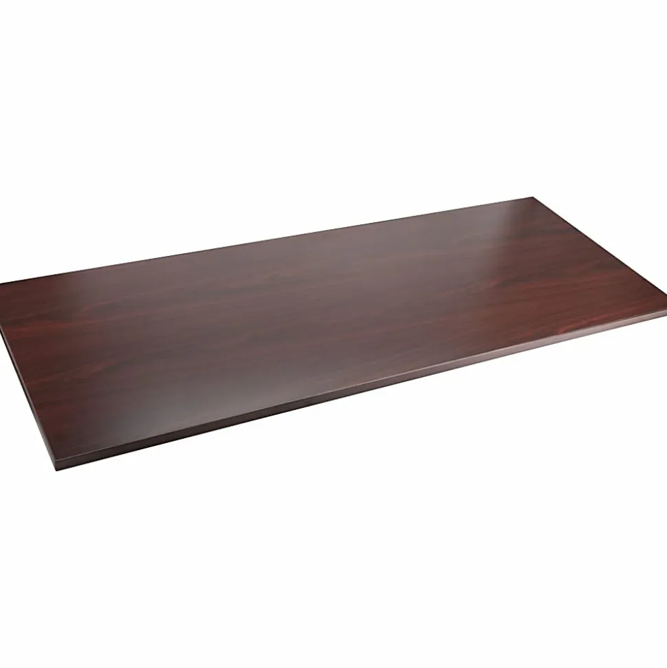 Lorell® Quadro Sit-To-Stand Laminate Table Top, 60"W x 24"D, Mahogany