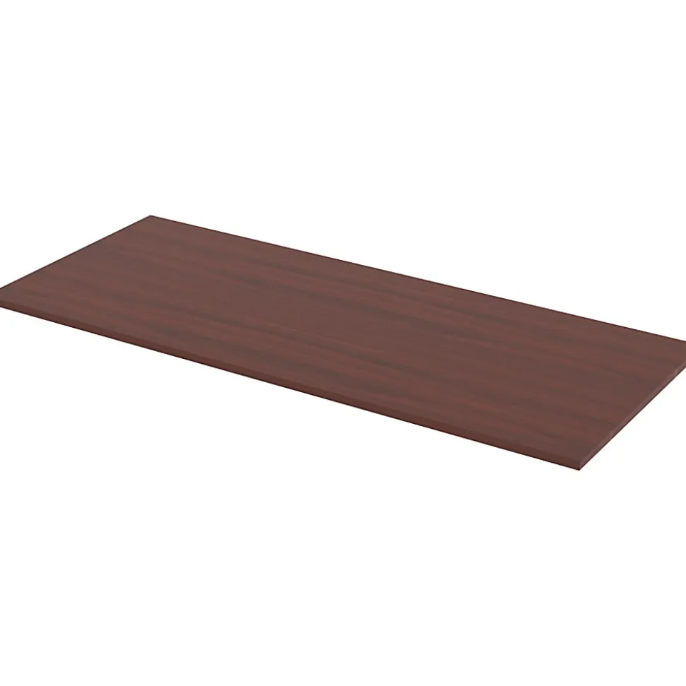 Lorell® Quadro Sit-To-Stand Laminate Table Top, 60"W x 24"D, Mahogany