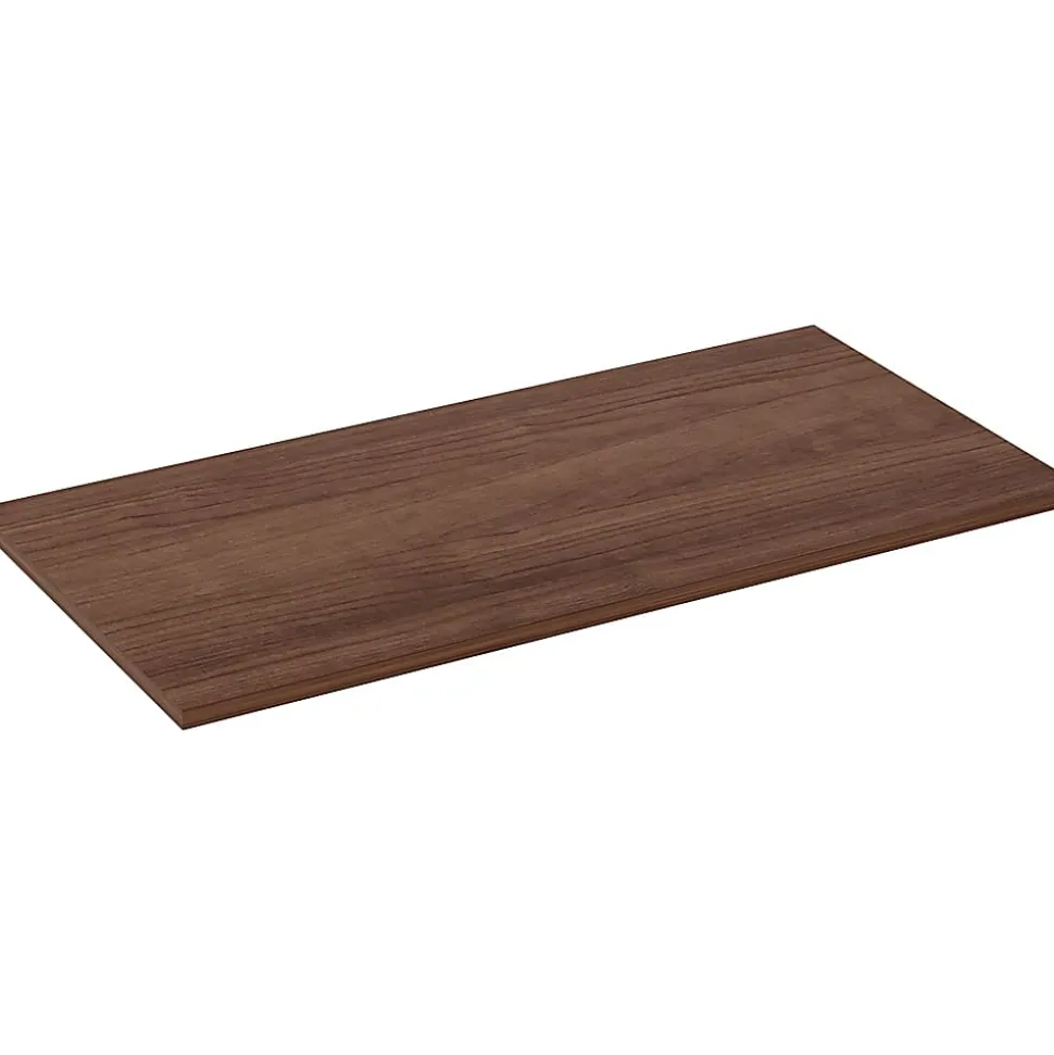 Lorell® Quadro Sit-To-Stand Laminate Table Top, 48"W x 24"D, Walnut