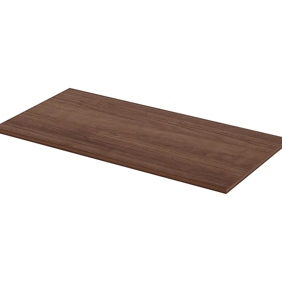 Lorell® Quadro Sit-To-Stand Laminate Table Top, 48"W x 24"D, Walnut