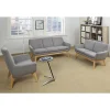 Lorell® Quintessence Upholstered Side Chair With Lumbar Support, Gray/Natural