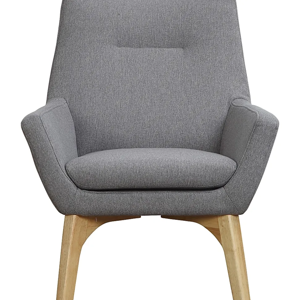 Lorell® Quintessence Upholstered Side Chair With Lumbar Support, Gray/Natural