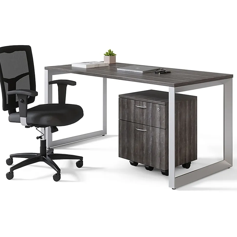 Lorell® Relevance 2-Drawer Mobile File Cabinet For Computer Desk, Charcoal