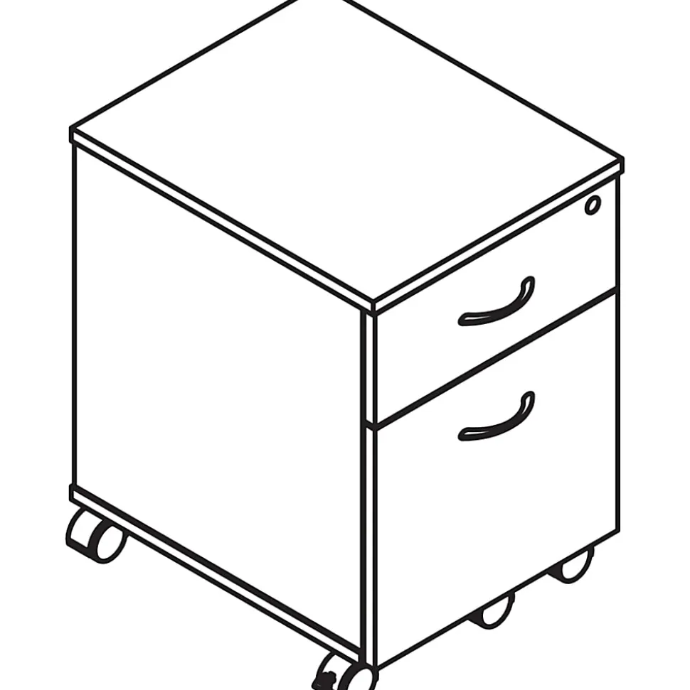 Lorell® Relevance 2-Drawer Mobile File Cabinet For Computer Desk, Charcoal