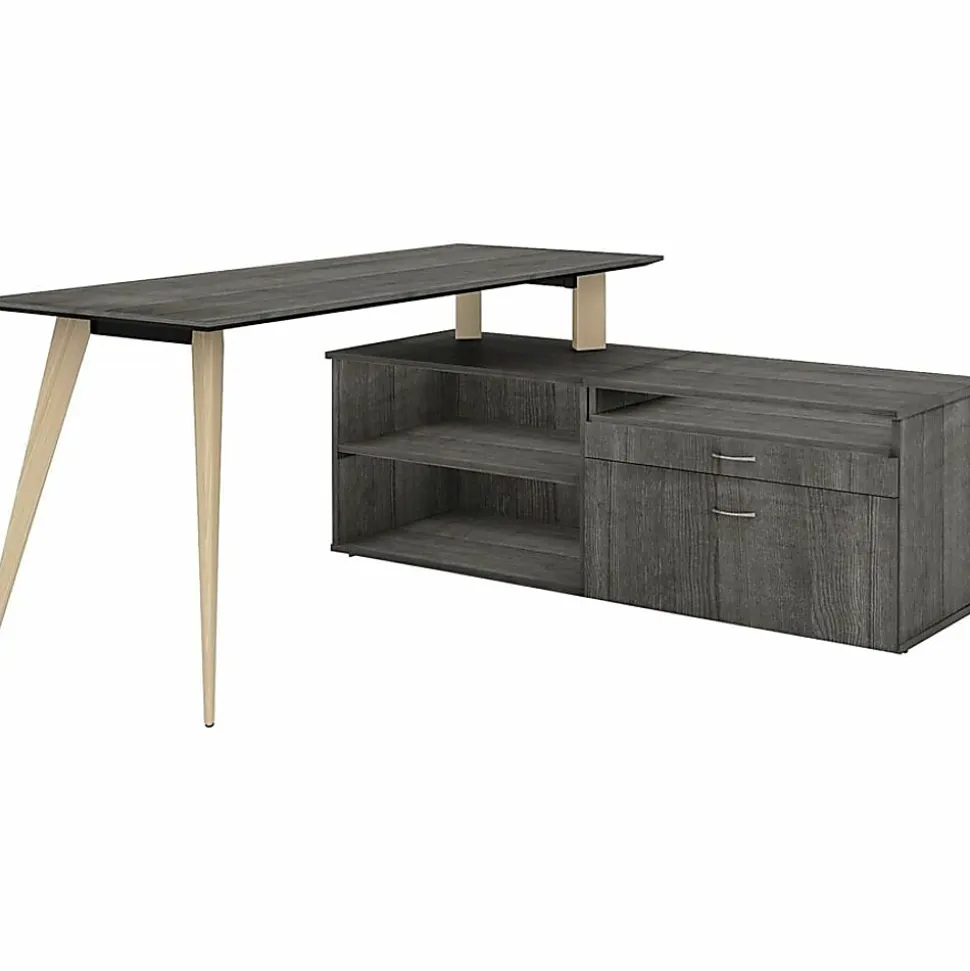 Lorell® Relevance Series Desk Top, 60"W x 29 1/2"D, Charcoal