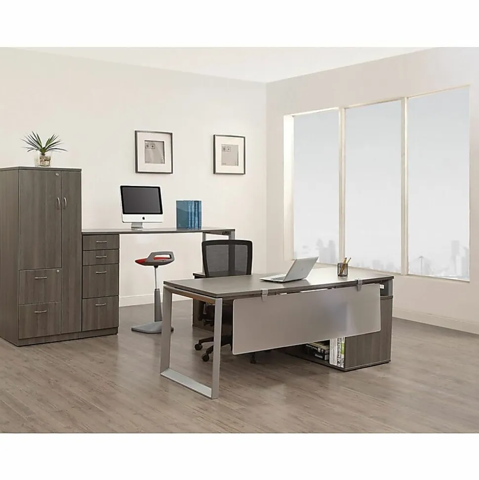 Lorell® Relevance Series Desk Top, 60"W x 29 1/2"D, Charcoal