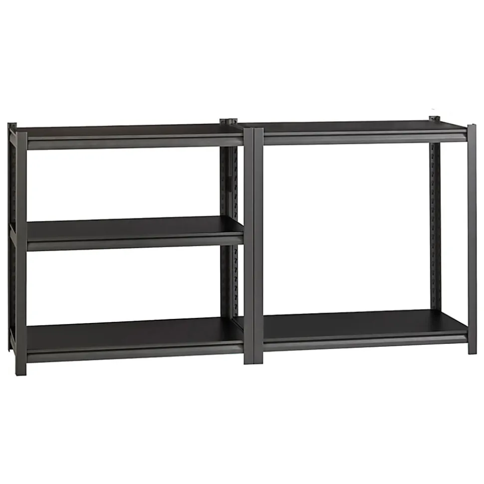 Lorell™ Riveted Storage Shelving Unit, 5-Shelf, 72"H x 36"W x 18"D, Black