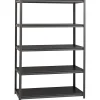 Lorell™ Riveted Storage Shelving, 5-Shelf, 72"H x 48"W x 18"D, Black