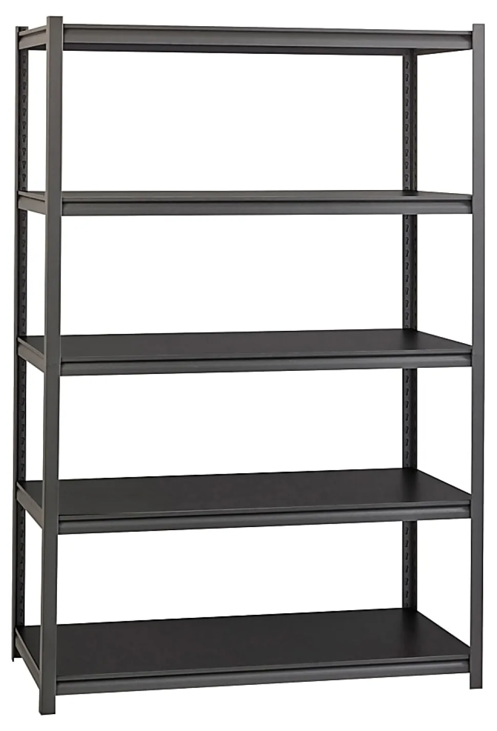 Lorell™ Riveted Storage Shelving, 5-Shelf, 72"H x 48"W x 18"D, Black