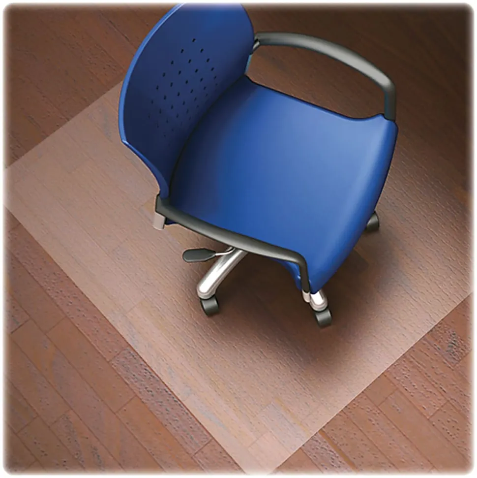 Lorell® Rolled Hard Floor Chair Mat, 45" x 53", Wide Lip