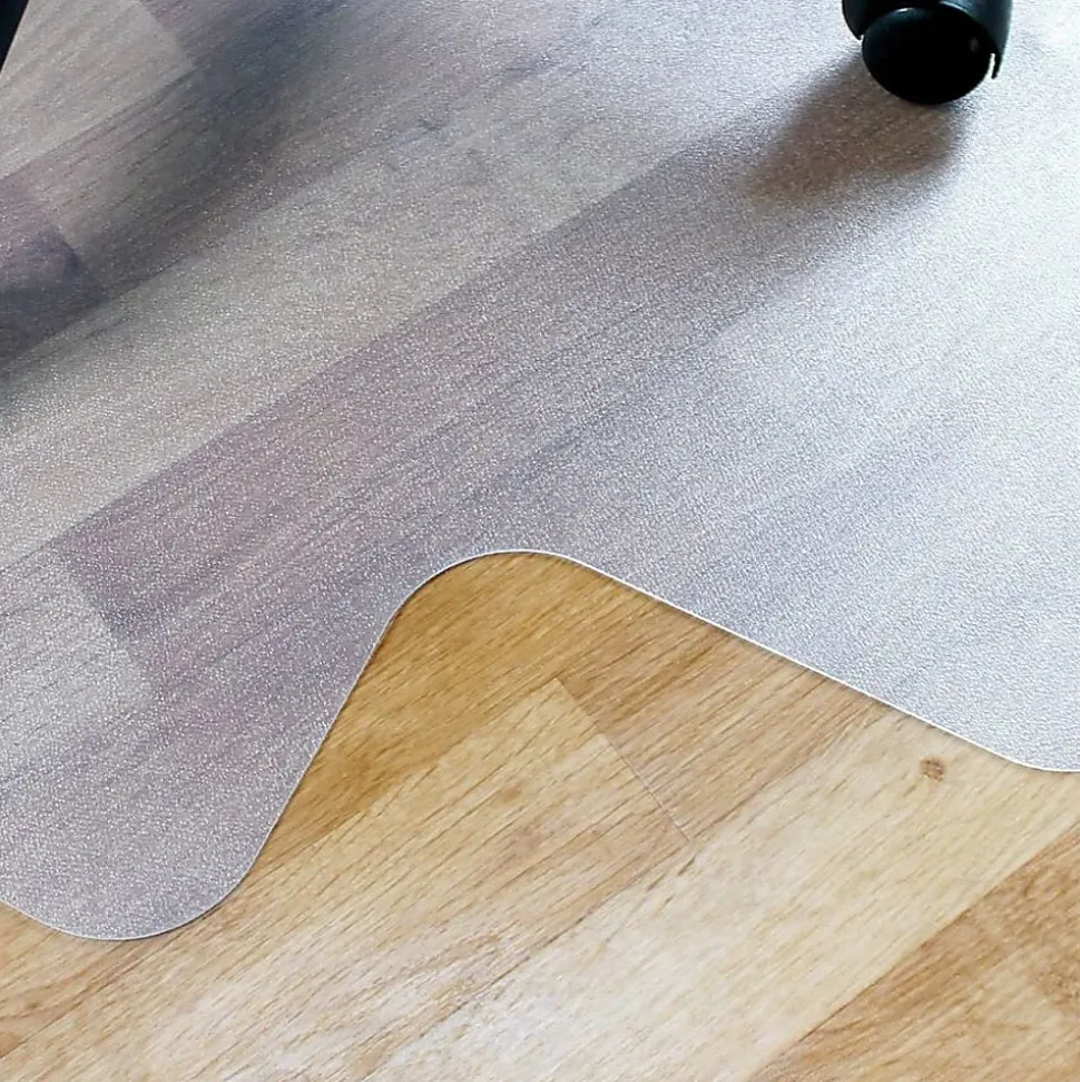 Lorell® Rolled Hard Floor Chair Mat, 45" x 53", Wide Lip