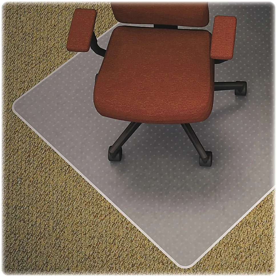 Lorell® Rolled Low-Medium Pile Studded Chair Mat, 36" x 48", Standard Lip