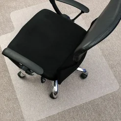 Lorell® Rolled Low Pile Studded Chair Mat, 45" x 53", Wide Lip