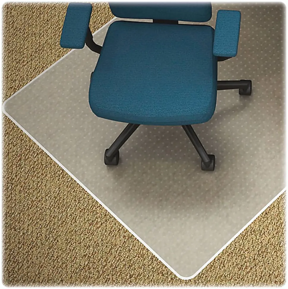 Lorell® Rolled Low Pile Studded Chair Mat, 36" x 48", Standard Lip