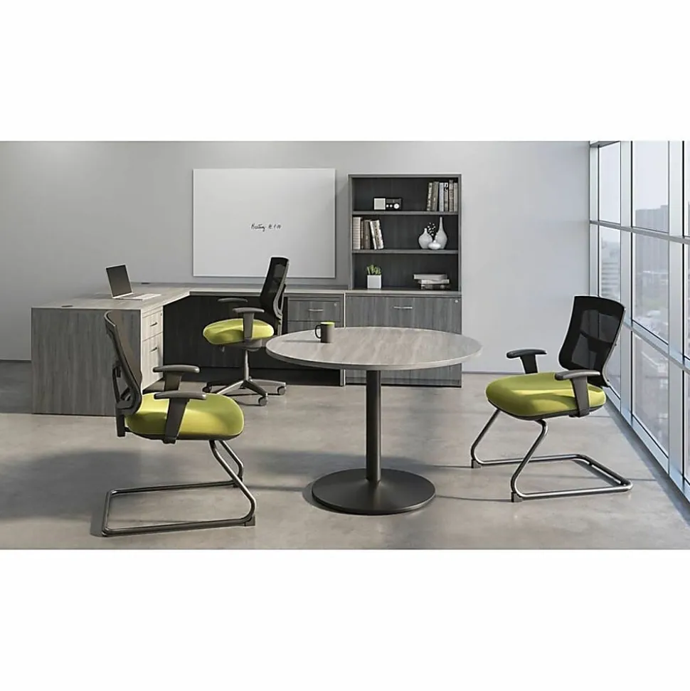 Lorell® Round Conference Tabletop, 48", Weathered Charcoal