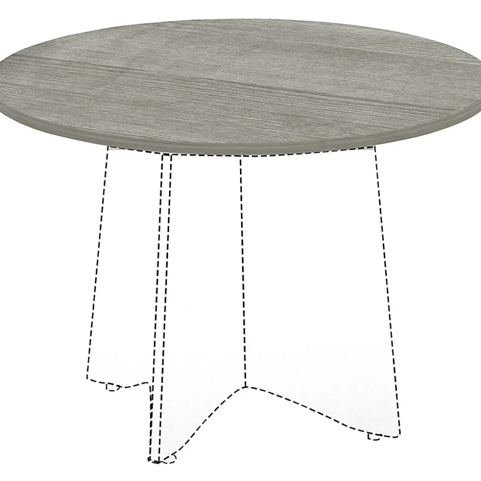 Lorell® Round Conference Tabletop, 48", Weathered Charcoal