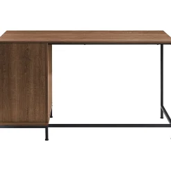 Lorell SOHO Desk with Side Drawers, 30"H x 55"W x 23.6"D, 3 x File Drawer(s), Single Pedestal on Right Side, Walnut